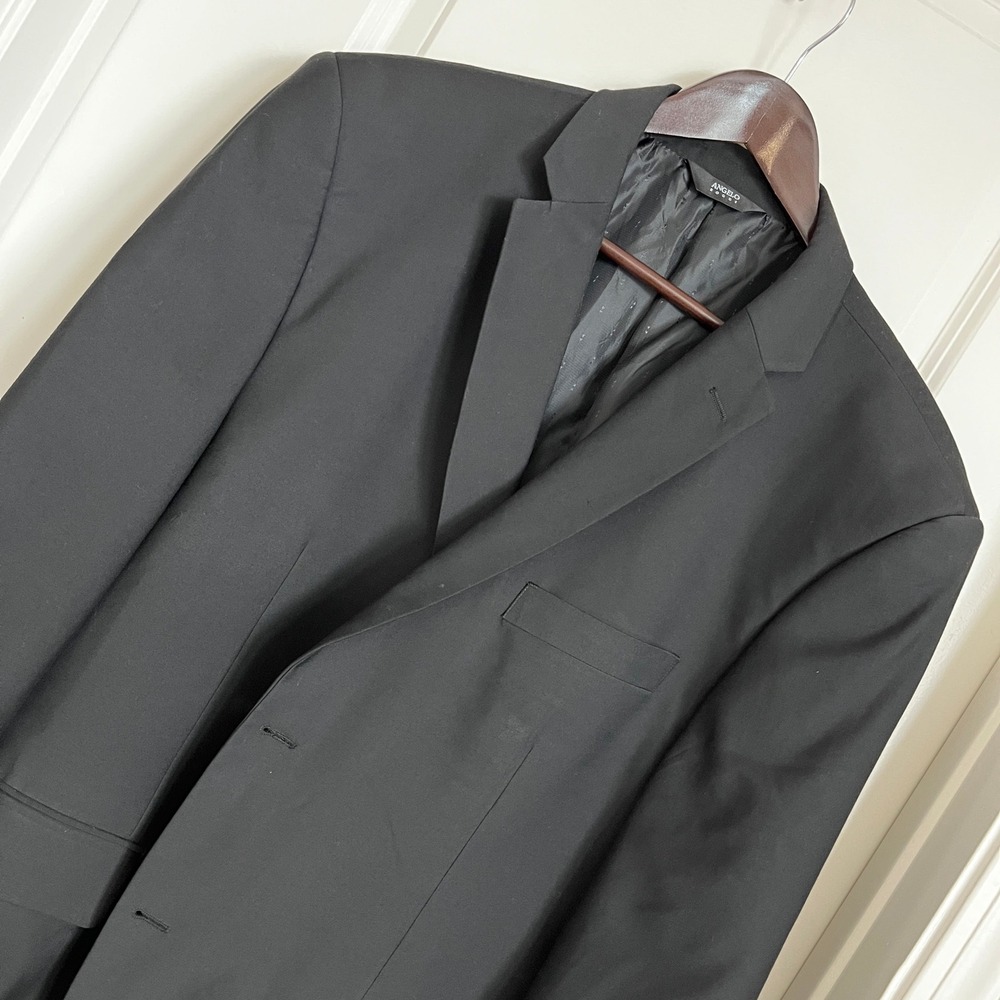 Men's‎ Black Blazer Suit Jacket 48R Angelo Rossi